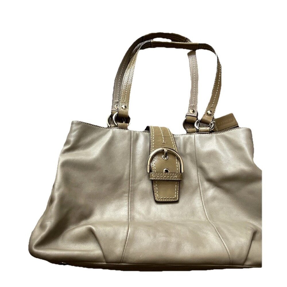 Coach F19248 MEDIUM Vintage Olive Cream Green Soho Leather Shoulder Bag Y2K - Picture 4 of 15